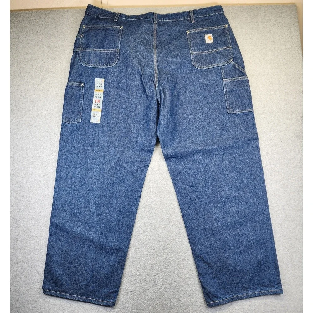 NEW Carhartt FR Jeans Mens 46X30 Flame Resistant Utility‎ Work Blue FRB13-DNM